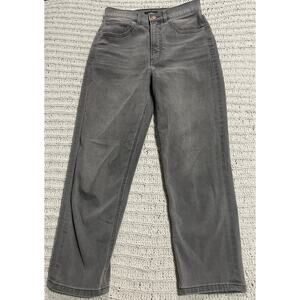 Express Mom Jean Super High Rise Straight Leg Crop Womens Size 4 Gray 400328